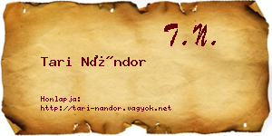 Tari Nándor névjegykártya