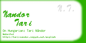 nandor tari business card